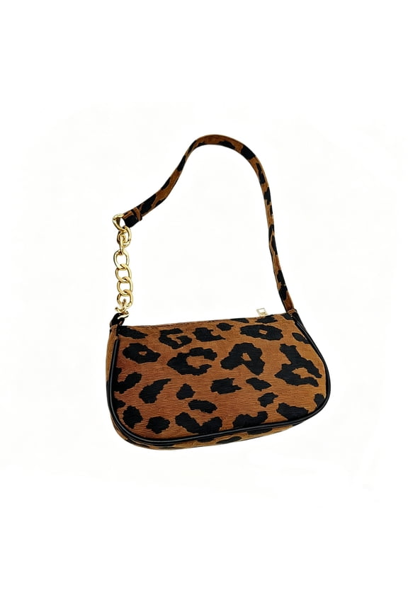 Leopard Print Bag, Fashionable Single-shoulder Bag for Women, Versatile Animal Print Handbag with Adjustable Strap, Compact Size for Daily Use