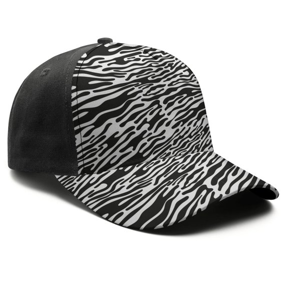Leopard Print Baseball Cap Adjustable Size – Stylish Spliced Design Trucker Hat, Dad Hat with Full Print Front & Brim, Breathable Cotton Blend Snapback for Sports, Travel & Daily Wear
