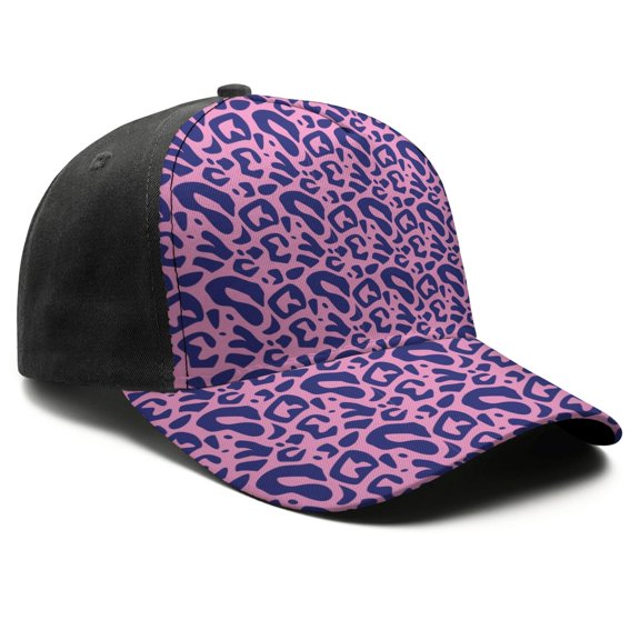 Leopard Print Baseball Cap Adjustable Size – Stylish Spliced Design Trucker Hat, Dad Hat with Full Print Front & Brim, Breathable Cotton Blend Snapback for Sports, Travel & Daily Wear