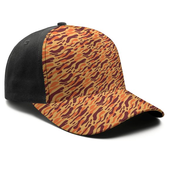 Leopard Print Baseball Cap Adjustable Size – Stylish Spliced Design Trucker Hat, Dad Hat with Full Print Front & Brim, Breathable Cotton Blend Snapback for Sports, Travel & Daily Wear