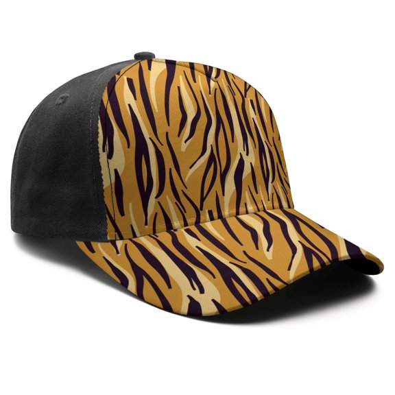 Leopard Print Baseball Cap Adjustable Size – Stylish Spliced Design Trucker Hat, Dad Hat with Full Print Front & Brim, Breathable Cotton Blend Snapback for Sports, Travel & Daily Wear