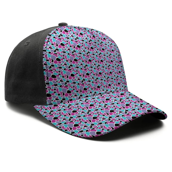 Leopard Print Baseball Cap Adjustable Size – Stylish Spliced Design Trucker Hat, Dad Hat with Full Print Front & Brim, Breathable Cotton Blend Snapback for Sports, Travel & Daily Wear