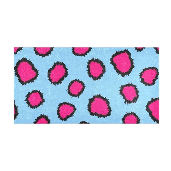 Leopard Print Bath Mat 39x20 Inch Soft Absorbent Non-Slip Plush Bathroom Rug for Floor