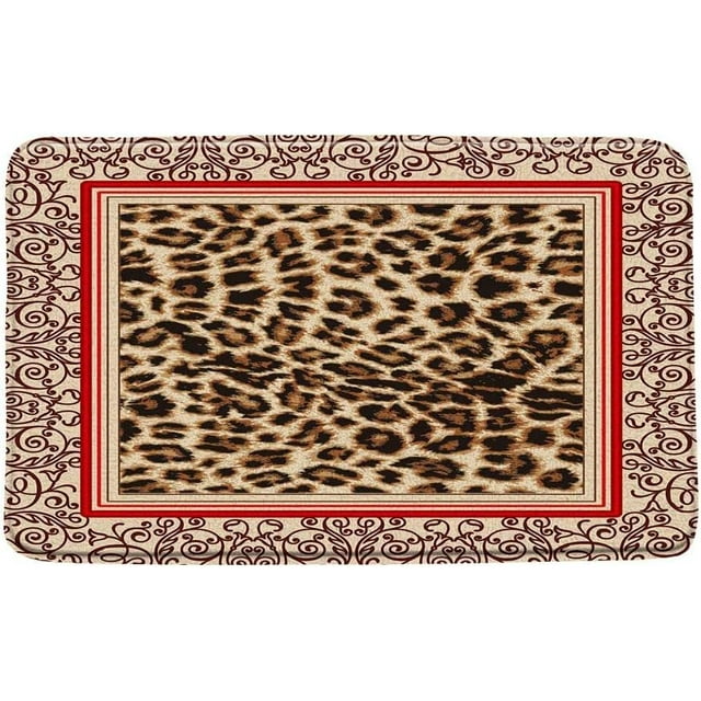Leopard Print Bath Mat African Animal Leopard Tiger Skin Splice Pattern