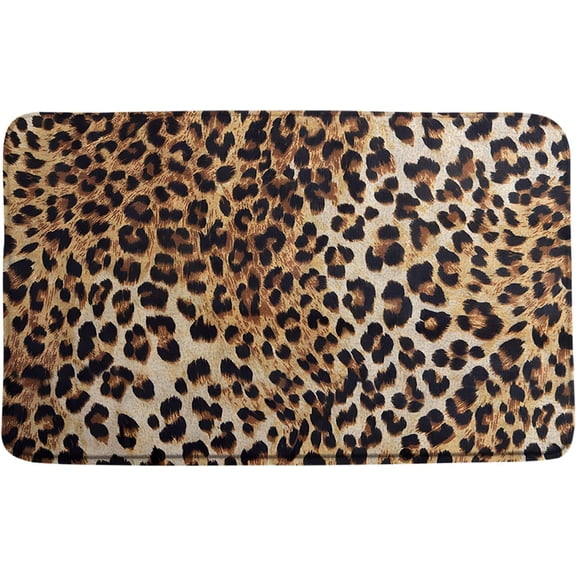 Leopard Print Bath Mat Cheetah Wild Safari Skin Powerful Animal Big Cat Panthera Wildlife Fur Modern Art Bathroom Mat Rug Memory Foam Doormat16x24 Inch