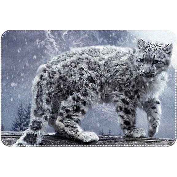 Leopard Print Bath Mat Indoor Outdoor Doormat Non Slip Welcome Front Door Mat Entryway Rug 16x24 Inch