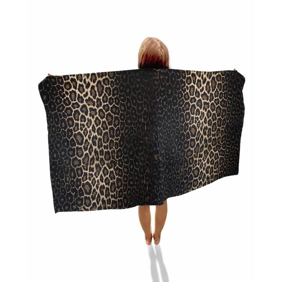 Leopard Print Beach Towels Oversized Super Absorbent, Chic Abstract Black Brown Animals Texture Lightweight Bath Towel Quick Dry Sets For Bathroom/Pool/Rv Camping/Beach Play/Gym Room/Picnic 31"x62"