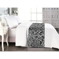 thumbnail image 1 of Leopard Print Bed Runner, Achromatic Colors of Repeating Wild Cat Blots and Spots Grayscale Pattern, Decorative Accent Bedding Scarf for Hotels Homes & Guest Rooms, Queen, Black and Grey, by Ambesonne, 1 of 3