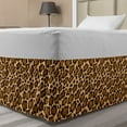thumbnail image 1 of Leopard Print Bed Skirt, Rhythmic Altered Version of Panther Specie Big Cat Skin, Elastic Bedskirt Dust Ruffle Wrap Around for Bedding Decor, 4 Sizes, Sand Brown Pale Caramel, by Ambesonne, 1 of 2