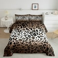 Leopard Print Bedding Set Twin,Brown Black Cheetah Print Comforter Set