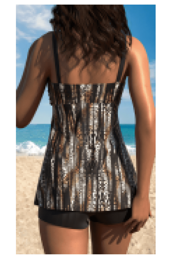 Leopard Print Bikini Set - Women's Split Skirt Swimsuit - Sexy Two Piece Bathing Suit - Quick Dry Beachwear - Resort & Pool Fashion