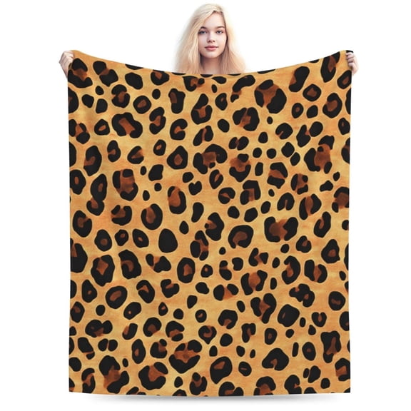 Leopard Print Blanket Classic Animal Safari Cheetah Pattern Soft Cozy For Bed Couch Throw Blanket 50x40