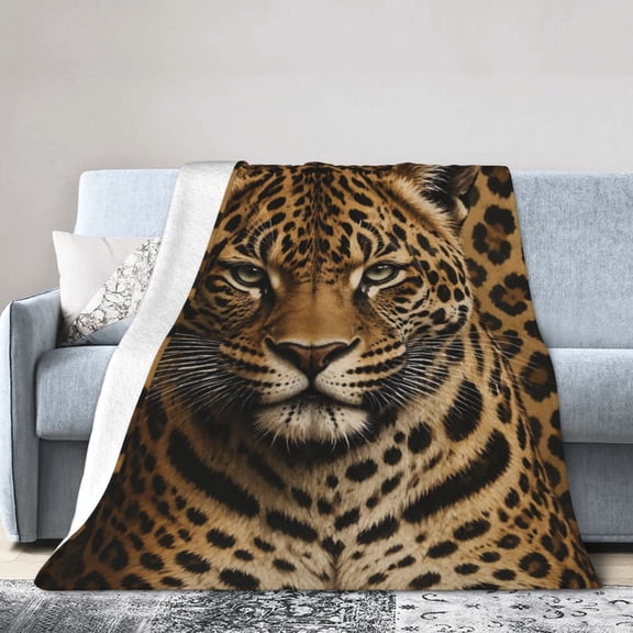 Leopard Print Blanket Gift Throw Blanket Wild Cat Safari Gift for Leopard Lovers Home Decor 50x40