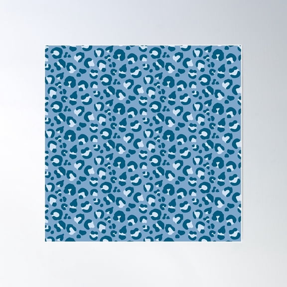 Leopard Print - Blue Poster Wall Art, Modern Wall Decor For Living Room Bedroom, 30x30 UNFRAMED