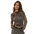 thumbnail image 1 of Leopard Print Boat Neck Draped Top, 1 of 4