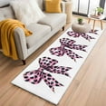 thumbnail image 1 of Leopard Print Bow Kitchen Runner Rug 2x6 Washable Runners for Hallway Non Slip Pink Colored Polka Dot Butterfly Tie Large Area Rug Indoor Floor Carpet for Bathroom Laundry Entryway Bedroom, 1 of 8