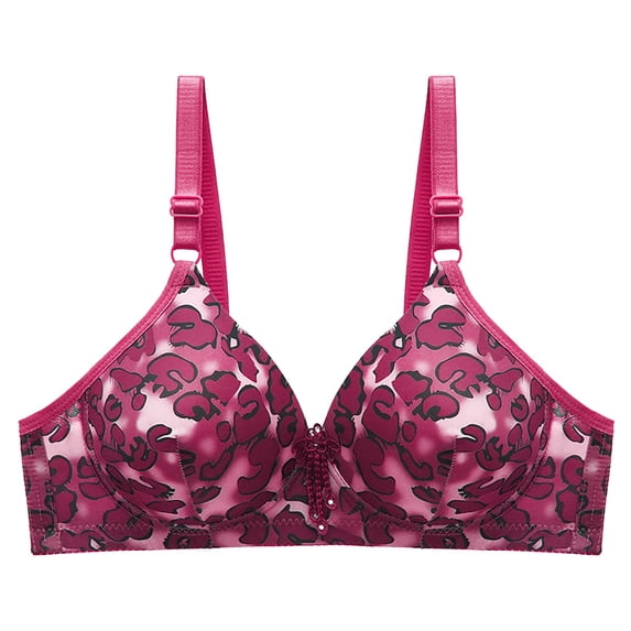 Leopard Print Bras for Women Women's Push Up Bra Plunge Wireless Comfortable T Shirt Padded Bras Sexy Gathering No Underwire Underwear