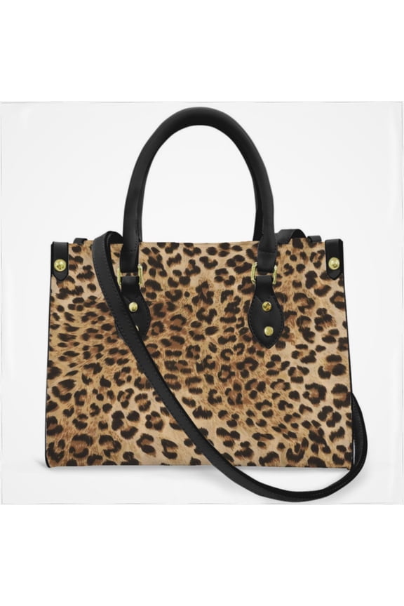 Leopard Print Brown Cross Body Bags For Women Small Leather Female Handbags Fashion Top-Handle Totes