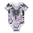 thumbnail image 1 of Leopard Print Butterflies Pink Roses Pure Cotton Bodysuit Short Sleeve Pajamas One-Piece Romper Unisex 2T, 1 of 6