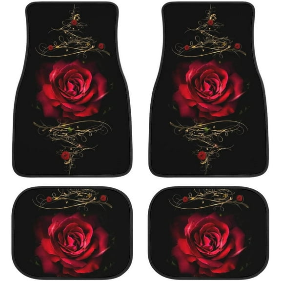 Leopard Print Car Floor Mats Set of 4,Leopard Animal Skin Pattern Vehicle Front Rear Carpets Mat Decorative Car Floor Carpets Rugs Non-Slip Auto Car Accessories Universal Fit for Car SUV Truck Van