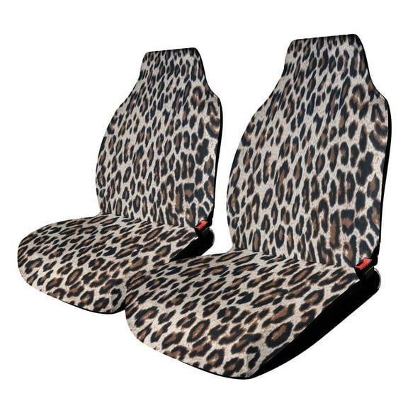 Leopard Print Car Seat Covers,Universal Auto Front Seats Protector Fits for Car,SUV Sedan,Truck