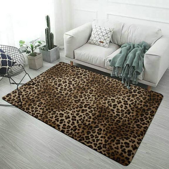 Leopard Print Carpet Style Living Room Bedroom Soft Comfy Rug Modern 3d Entry Door Mats Household 63"x 79"