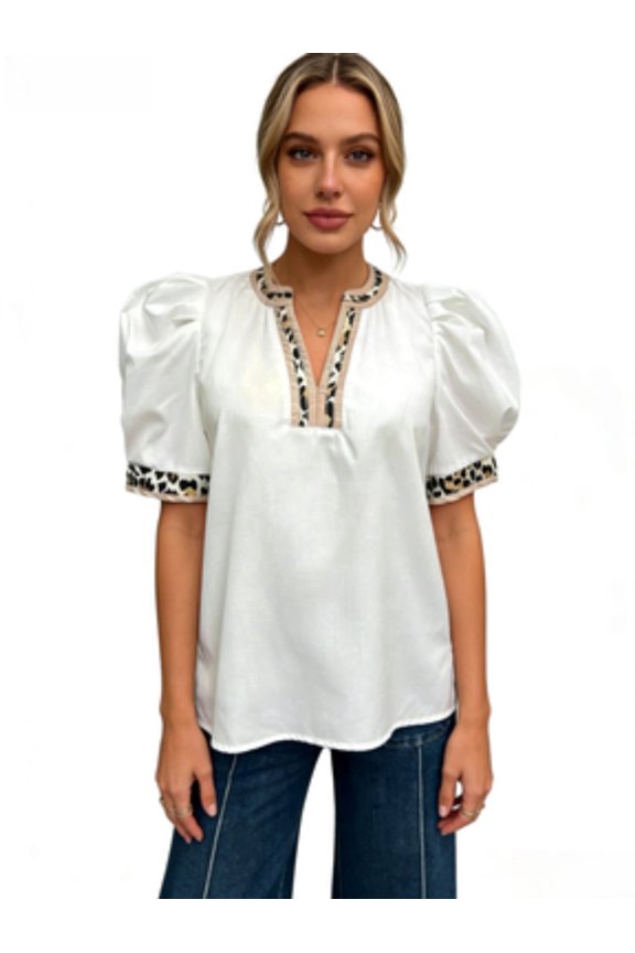 V-Neck Off-the-Shoulder Short Sleeve, Blouse Women's