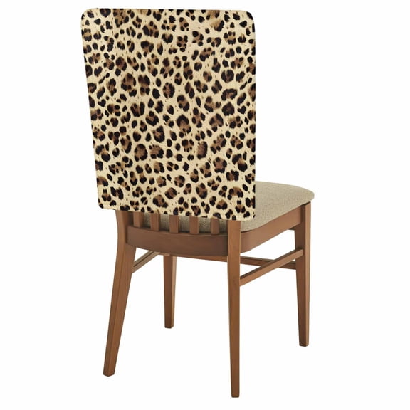 Leopard Print Chair Back Covers Pack of 1, Modern Abstract Leopard Texture Removable Dining Seat Cover Washable Kitchen Chair Slipcovers Protective for Party Festival Decoration 19x20in