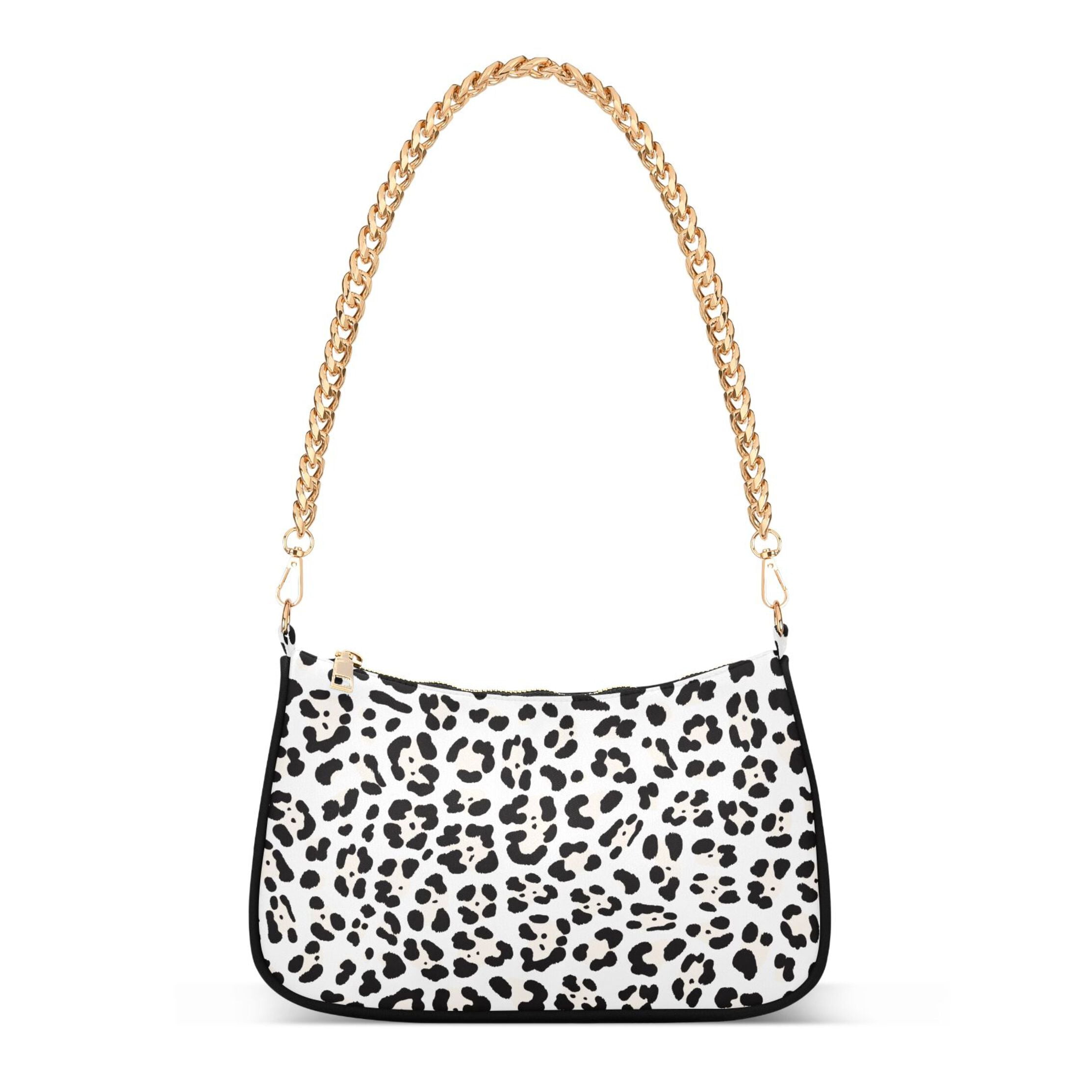 Leopard Print Cheetah Fashion Womens Chain Shoulder Bag Tote