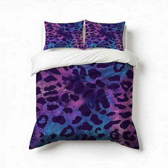 Leopard Print Cheetah Spots Bedding Set 3 Pcs Soft Microfiber Quilt Cover For Bedroom Decor, Comforter Cover With 2 Pillowcase