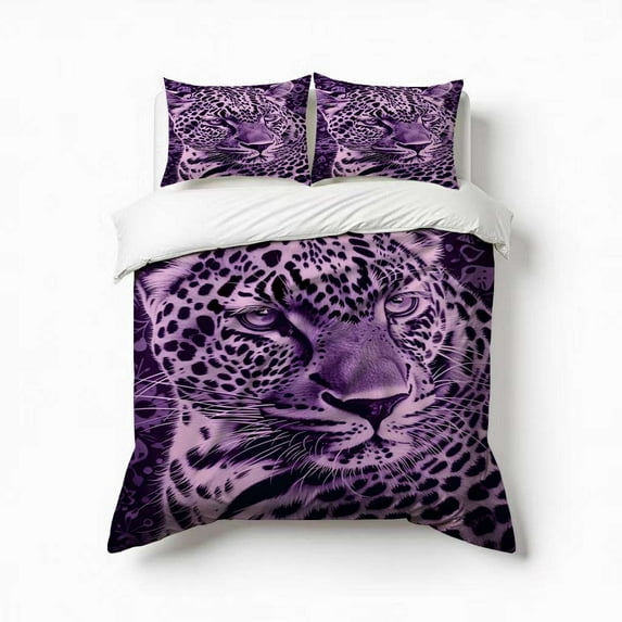 Leopard Print Cheetah Spots Bedding Set 3 Pcs Soft Microfiber Quilt Cover For Bedroom Decor, Comforter Cover With 2 Pillowcase