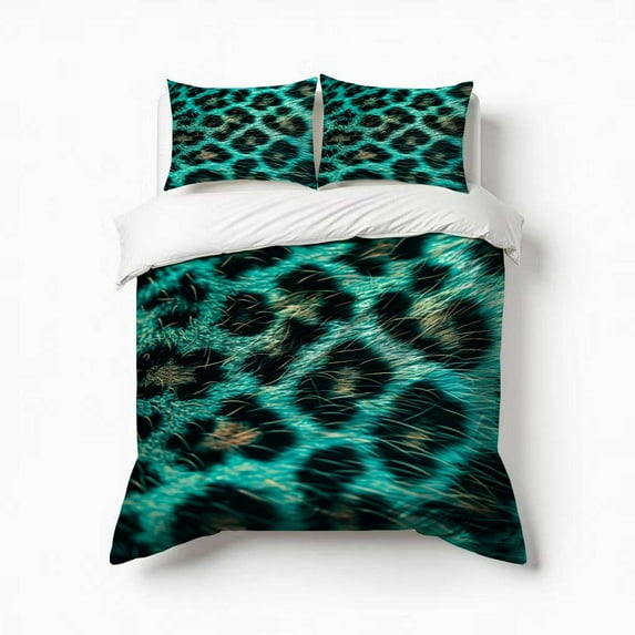 Leopard Print Cheetah Spots Bedding Set 3 Pcs Soft Microfiber Quilt Cover For Bedroom Decor, Comforter Cover With 2 Pillowcase