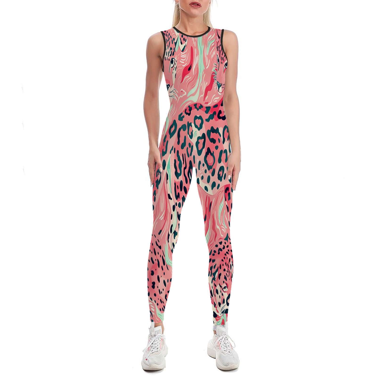 Leopard print yoga set sports yoga fitness set