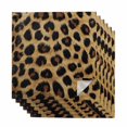 thumbnail image 1 of Leopard Print Cloth Napkins, Brown Yellow Retro Animal Fur Pattern Washable and Reusable Dinner Napkins Set of 6, Table Napkin for Kitchen Party Birthday Wedding Hotel Housewarming 20"x20", 1 of 8
