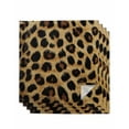 thumbnail image 1 of Leopard Print Cloth Napkins Washable Set of 4, Brown Yellow Retro Animal Fur Pattern Reusable Dinner Table Napkins Cloth Bulk for Weddings Kitchen Restaurants Hotel Events Parties 20 x 20 Inch, 1 of 9