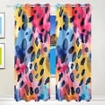 thumbnail image 1 of Leopard Print Colorful Curtains Black Out 72 Inch Length Curtains for Sliding Glass Doors Bedroom Living Room 2 Pack, 1 of 6