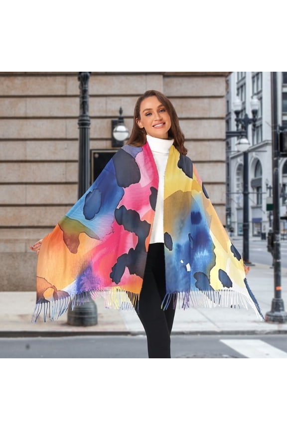 Leopard Print Colorful Winter Scarf for Women Fashion Warm Long Soft Blanket Scarves Gifts