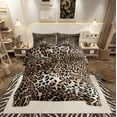 thumbnail image 1 of Leopard Print Comforter Cheetah Bedding,Safari Animal Bedding Sets & Collections Jungle Theme Down Comforter Full Size Animal Design Duvet,Luxury Ultra Soft Brown Quilt 3-Piece, 1 of 7