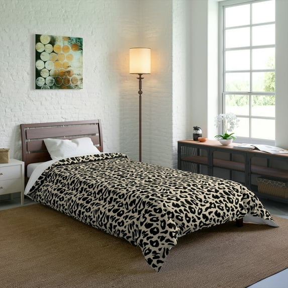 Leopard Print Comforter - Tan