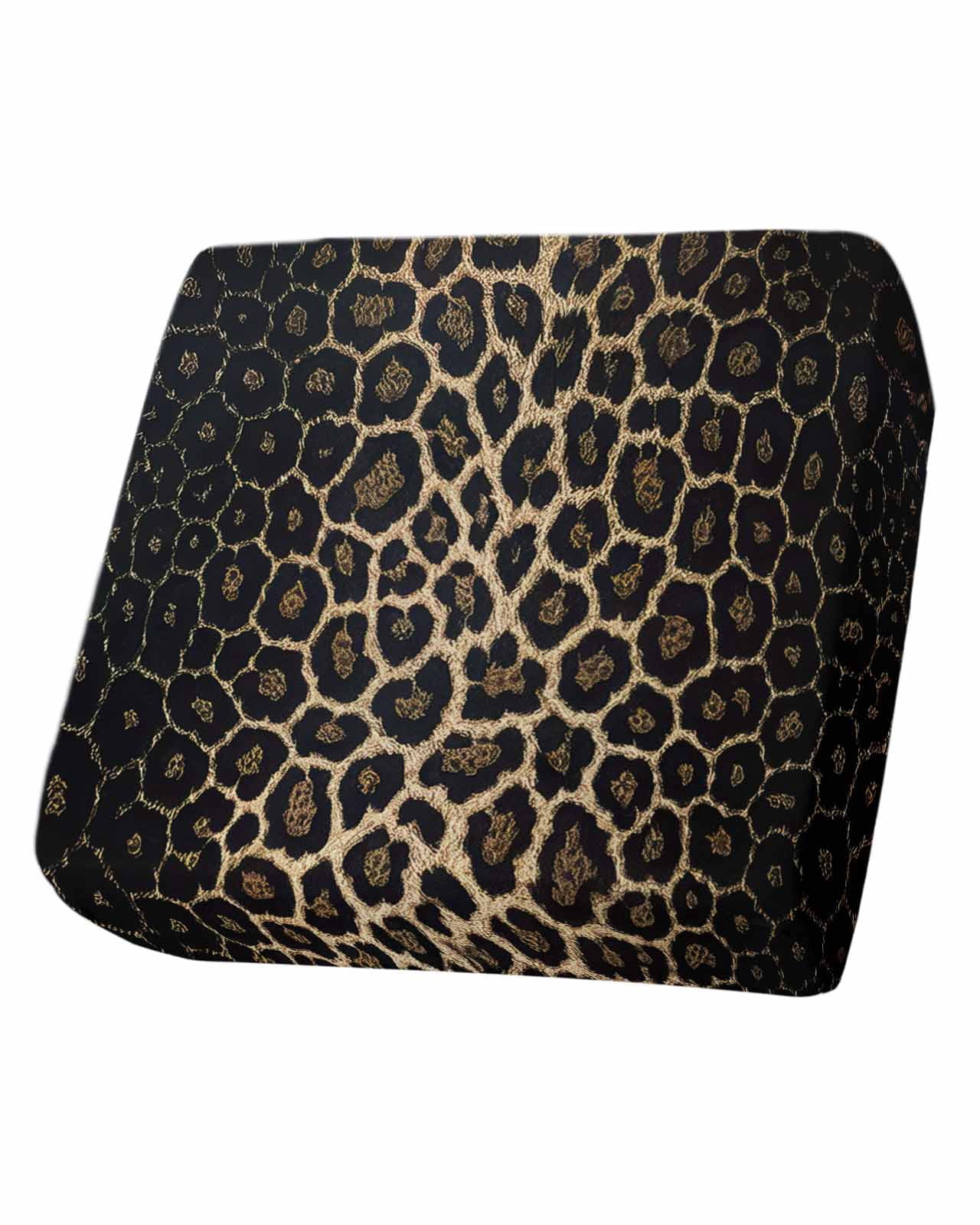 Leopard Print Couch Cushion Covers,Stretch Seat Cushion Covers for Sectional Sofa,Chic Abstract Black Brown Animals Texture Individual Sofa&nbsp;Slipcovers Furniture Protector Elastic Straps 1Pcs,S