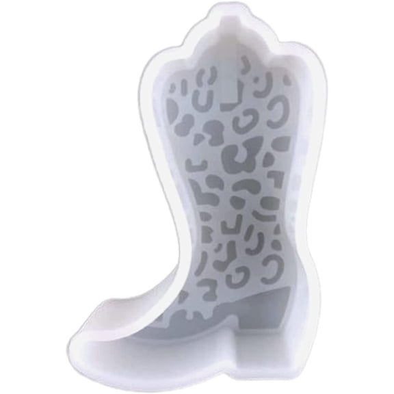Leopard Print Cowgirl Boot Silicone Mold  Size 2.75" Wide x 4" Long x 1" Deep  Leopard Print Cowgirl Boot Design for Freshie, Soap, Resin, Candles