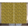 thumbnail image 1 of Ambesonne Leopard Curtains 2 Panel Set, Wild Cat Camouflage, 108" x 84", Yellow Black and White, 1 of 3