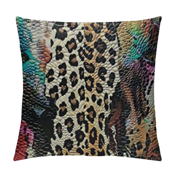 Leopard Print Decorative Pillow Case Abstract African Animal Leopard Wildlife Retro Throw Pillow Cover Home Decon Square Cushion Cover for Couch Bed Sofa