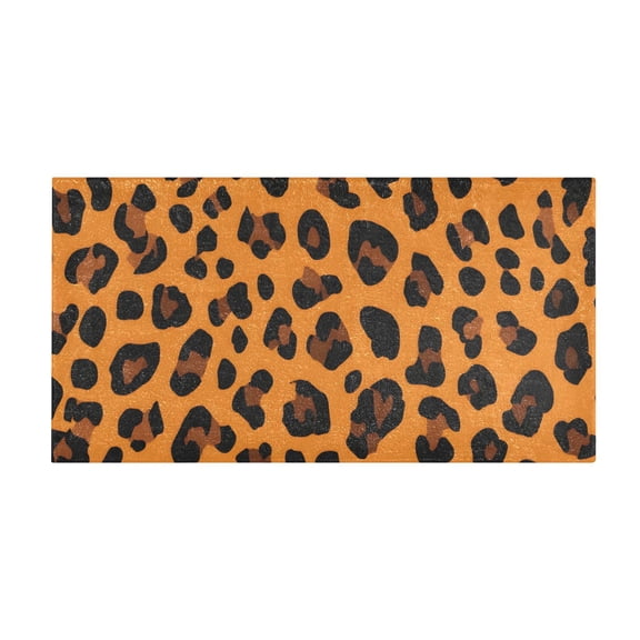 Leopard Print Design Bath Mat 39x20 Inch Soft Absorbent Non-Slip Plush Bathroom Rug for Floor