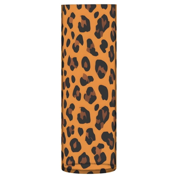 Leopard Print Design Vase Flower Vase Clear Unbreakable Plastic Tall Decorative 11.8in
