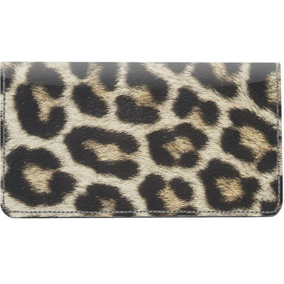 Leopard Print Designer Checkbook Cover, Credit Card Slots & Pen Loop
