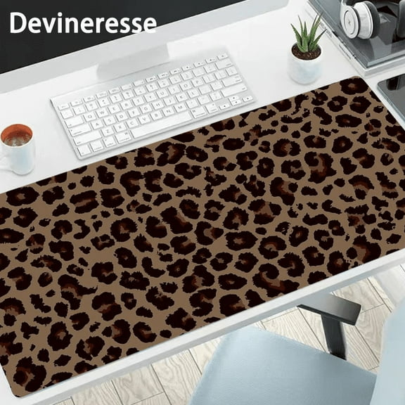 Leopard Print Desk Mat Desk Pad Large Gaming Mouse Pad E-Sports Office Keyboard Pad Computer Mouse Non-Slip Computer Mat Gift For Teen/Boyfriend/Girlfriend