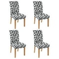 thumbnail image 1 of Leopard Print Dining Chair Covers 4 Pack Cartoon Animal Design Washable Polyester Stretch Slipcovers Removable Seat Protector for Unique Home Style, 1 of 7
