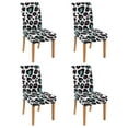 thumbnail image 1 of Leopard Print Dining Chair Covers 4 Pack Cartoon Animal Design Washable Polyester Stretch Slipcovers Removable Seat Protector for Unique Home Style, 1 of 7