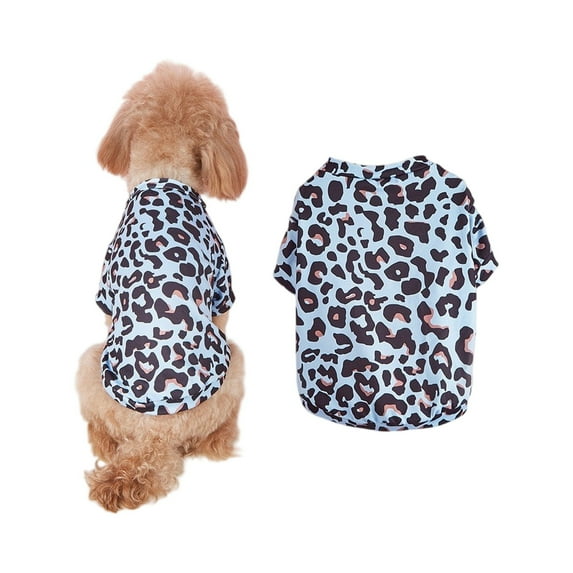 Leopard Print Dog All Seasons Blouse, Soft Fabric, Warm And Windproof To Keep Your Pet Cozy, Ideal For Small And Medium Dogs With 2-30.3Lb Weight Range